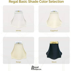 Set of 2 Fancy Square Bell Lamp Shade, BSO-702-10WH-2, 4 X 10 X 8.5,  Pack of 2
