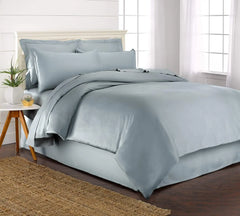 Queen Duvet Cover, 3 Piece Set, Genuine 100% Organic Viscose Derived from Bamboo, Luxuriously Soft and Cooling, 2 Pillowcases