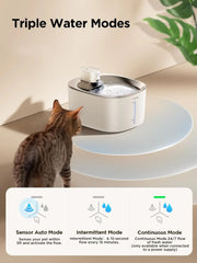 Wireless Cat Water Fountain with Sensor, 4000mAh Battery Operated, FEELNEEDY 4L/135 fl oz Pet Water Fountain