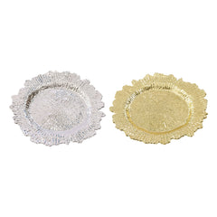 24-Pack Western Style Snowflake Plates, Plastic Gold/Silver, Durable & Elegant for Dining