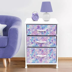 Nightstand Storage Organizer with 3 Drawers - Kids Girls, Boys Bedroom Furniture Storage Chest for Clothes, Closet Organization