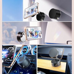 Foldable Magnetic Vacuum Car Phone Holder Foldable Suction Cup with Suction Cup Hands-Free Navigation for iPhone 16 15 Samsung