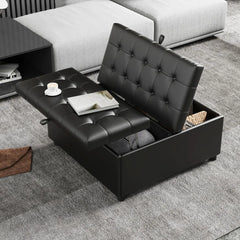Bench, Storage Ottoman, Coffee Table, Lift Top Tufted Storage Ottoman for Living Room, Bench
