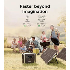 1330Wh Solar Generator 4x1200W Power Station AC Outlets EV LiFePO4 Battery Fast Charging Expandable Capacity Safe Storage App