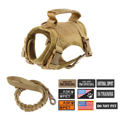 Tactical Cat Harness Leash Adjustable Puppy Vest For Military Small Dogs Harnesses 9Pcs Patches Walking Training Cat Accessories