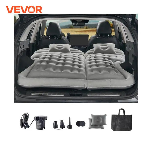 SucceBuy Car Air Mattress, Inflatable Car Camping Mattress, Flocking Thickened Travel Beds with Air Pump Fits Most SUV MPV Sedan