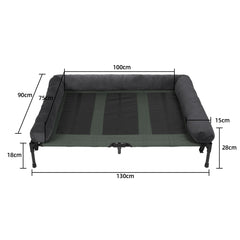 Dog Bed for Dogs and Cats Indoor Outdoor Elevated Pet Lounger Bed with Detachable Plush Bolster Cooling  Summer L XL 2XL