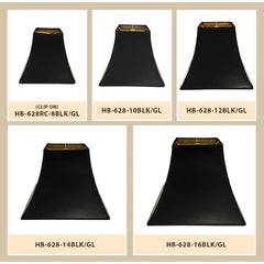 Square Bell Hardback Lamp Shade, 8" X 16" X 12.5" (Pair)