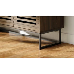 Buffet Sideboard Cabinet Modern Storage Cabinet with Louvered Door and Adjustable Shelf for Kitchen, Coffee Bar, Living Room