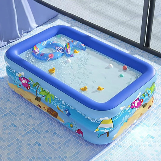 Inflatable Swimming Pool Large Family Pools 120cm Rectangle Framed Children Swimming Pool Summer Outdoor Kids Baby Bathtub Toys