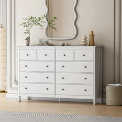 10 Drawer Dresser, 55" Modern White Dressers and Chests of Drawers,Dressers for Bedroom
