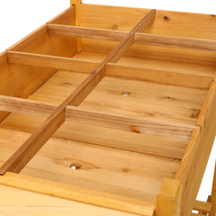 8 Pockets Horticulture Raised Garden Bed Elevated Wood Planter Box Stand with Foldable Side Table and Storage Shelf for Herb