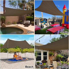 Sun Shade Sail 20'X30' Curved Edge Outdoor Shade Canopy Mocha Breathable 95% UV Block Shade Cloth for Patio Garden Backyard (We