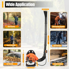 CNCEST 42.7CC Two-Stroke Leaf Blower 7000R/Min W/ Stainless Steel Buckles For Snow Removal & Sweeping Fallen Leaves