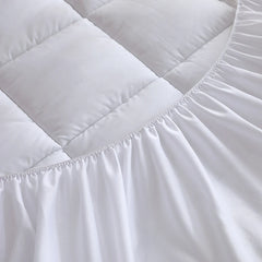 1 Pc Twin Full Queen King 350gsm White Quilted Thin Mattress Pad With 43cm Bed Skirt Protector Cover