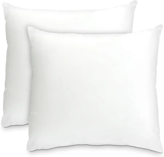 Foamily Throw Pillow Insert 18 x 18 inch (Set of 2) Hypoallergenic 100% Virgin Fiber Bed, Sofa, Couch Decorative Indoor Pillows