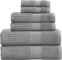 100% Cotton Bath Towel Set | 6 Piece Set | Absorbent & Quick-Dry Bath Towels