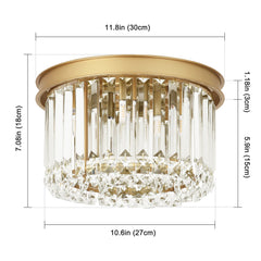 Modern Luxury Ceiling Light Crystal Flush Mount Lighting Indoor Lamp for Corridor Kitchen Island Bedroom