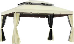 10 'x 13' terrace pavilion, outdoor pavilion sunshade with mesh and curtains, suitable for gardens