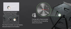 Tumbling Composter with Compost Thermometer - Dual Chamber Garden Compost Bin(43 Gal, Green)