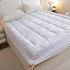 1 Pc Twin Full Queen King 350gsm White Quilted Thin Mattress Pad With 43cm Bed Skirt Protector Cover