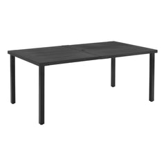 Rectangle Steel Outdoor Dining Table, Black