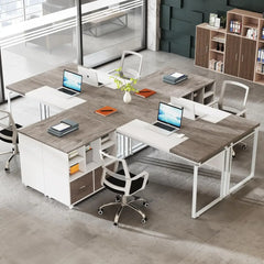 Conference Table with Splicing Board, Meeting Tables for Home Office, Business Training Seminar Table with Stylish Metal Legs
