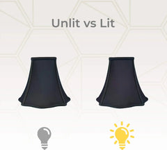 Set of 2 Fancy Square Bell Lamp Shade, BSO-702-10WH-2, 4 X 10 X 8.5,  Pack of 2