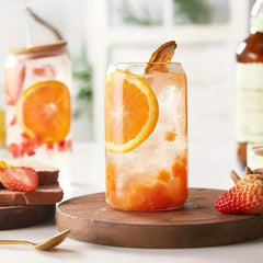 Transparent Bubble Tea Cup with Lid and Straw - 1PCS Juice Glass Beer Can Milk Mocha Cups - Stylish Breakfast Mug Drinkware