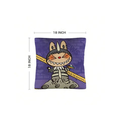 Funny Labubu Throw Pillow Cover, The Monsters Decorative Square Pillowcase Throw Cushion Case for Bedroom,Living Room,18x18 Inch