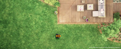Perimeter Wire Free Robot Lawn Mower Cuts Small Lawns 1000-2000 Square Feet with Optical Navigation, Obstacle Avoidance