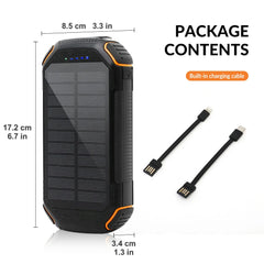36000mAh Solar Power Bank with Wireless Charging 4 Wires PD18W For Outdoor Adventure daily trip