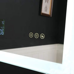 Led Lighted Bathroom Mirror, Wall Mounted Vanity Mirror with Defogger and Dimmable Touch Switch, 6500K High Lumen Makeup Mirror