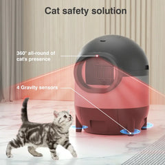 Self-Cleaning Cat Litter Box, Automatic Cat Litter Box 2.4G WiFi with APP Control, Cats LitterBox Self Cleaning, Black