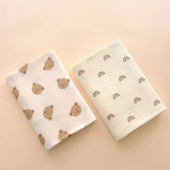2Pc 80*80cm Cotton Muslin Baby Receiving Blankets for Girls and Boys Newborn Muslin Swaddle Blanket Bedding Infant Bath Towel