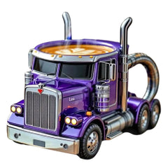 200-250ml Funny Semi-Truck Coffee Mugs Stainless Steel Drinkware Cups Handcrafted Water Bottle Resin Beer Mug for Novelty Gift
