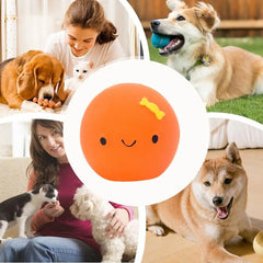 Egg Ball Dog Toy Soft Latex Rubber Animal Interactive Fetch Ball Cute Egg Doll Shape Four-color Squeaky Egg Dog Ball For Small