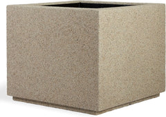 Modern Outdoor/Indoor Square Planter, Lightweight, Heavy Duty, Weather Resistant, Polymer Finish, Commercial