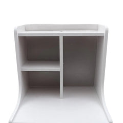 White Nightstand with 3 Drawers, Bedside Table Organizer for Bedroom & Living Room