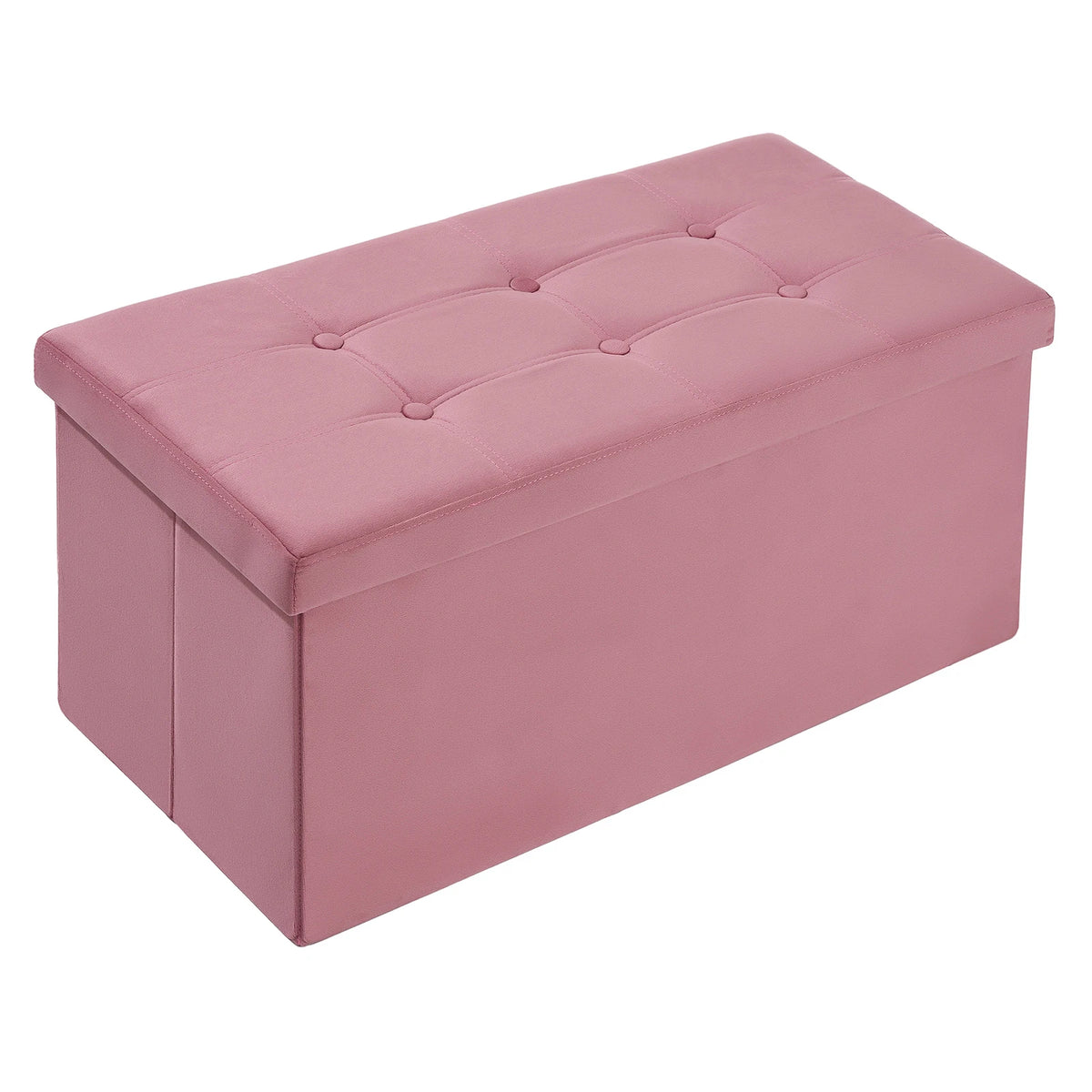 30 Inches Folding Storage Ottoman Bench Ottoman With Storage FootStool For Bedroom Living Room Holds Up To 570 Lb