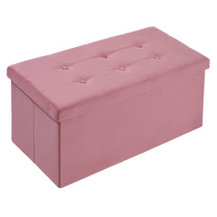 30 Inches Folding Storage Ottoman Bench Ottoman With Storage FootStool For Bedroom Living Room Holds Up To 570 Lb