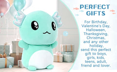 Tezituor  Axolotl Plush, Cute 20" Mint Green Axolotl Stuffed Animals Plush Throw Pillow, Cuddly Salamander Plushie Toy for Kids