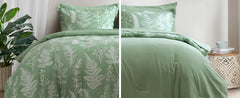 PHF 7 Pieces California King Bed in A Bag, Ultra Soft Comforter Set & Sheet Set, Reversible Botanical Bedding Set Include Comfor