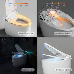 Smart Toilet,One Piece Toilet Elongated, Auto Flushing Bidet Toilet with Heated Seat, SPA Warm Water Sprayer and Dryer