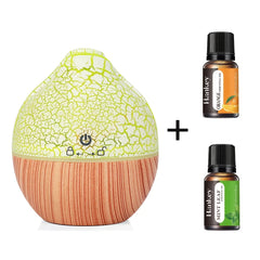 1pc Wooden Aromatherapy Essential Oil Diffuser, 4.4oz Soundwave technology Electric Air Humidifier with Pre-Filter, USB Powered