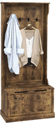 3-in-1 Hall Tree with Shoe Storage, Standing Coat Rack with Shoe Bench, Entryway Organizer with Four Hooks