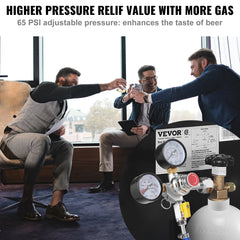 SucceBuy CO2 Regulator Dual Triple Gauges with Check Valve Draft Beer Keg Homebrew CGA320 for Beer dispenser Home Bar Use
