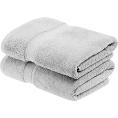 Egyptian Cotton Pile Bath Towel Set of 2, Ultra Soft Luxury Towels, Thick Plush Essentials, Absorbent Heavyweight, Guest Bath