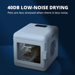 Pet Hair Dryer Ultra Quiet 6L Capacity Intelligent Control Adjustable Temperature Time 360 Degree Warm Wind for Cats Small Dogs