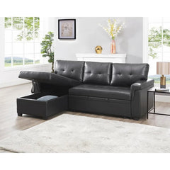 Sleeper Sectional Sofa with Convertible Sofa Bed & Storage Chaise